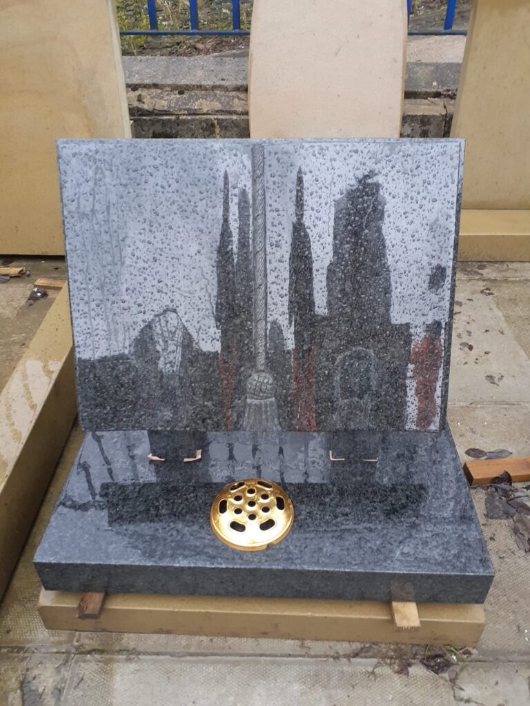Black Granite Book Memorial by Headstones Yorkshire