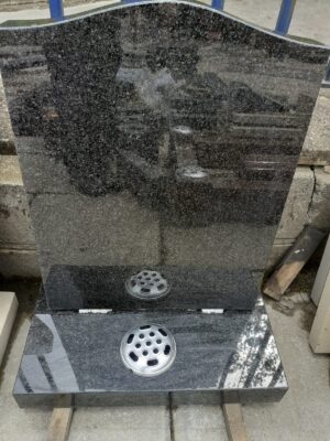 All Polished Dark Grey Granite Memorial